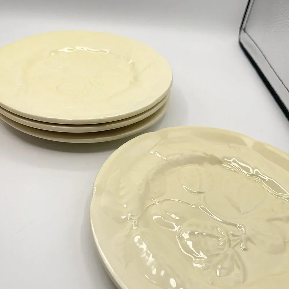 Williams Sonoma Olive Harvest Yellow Salad Plates Made In Portugal Set Of 4